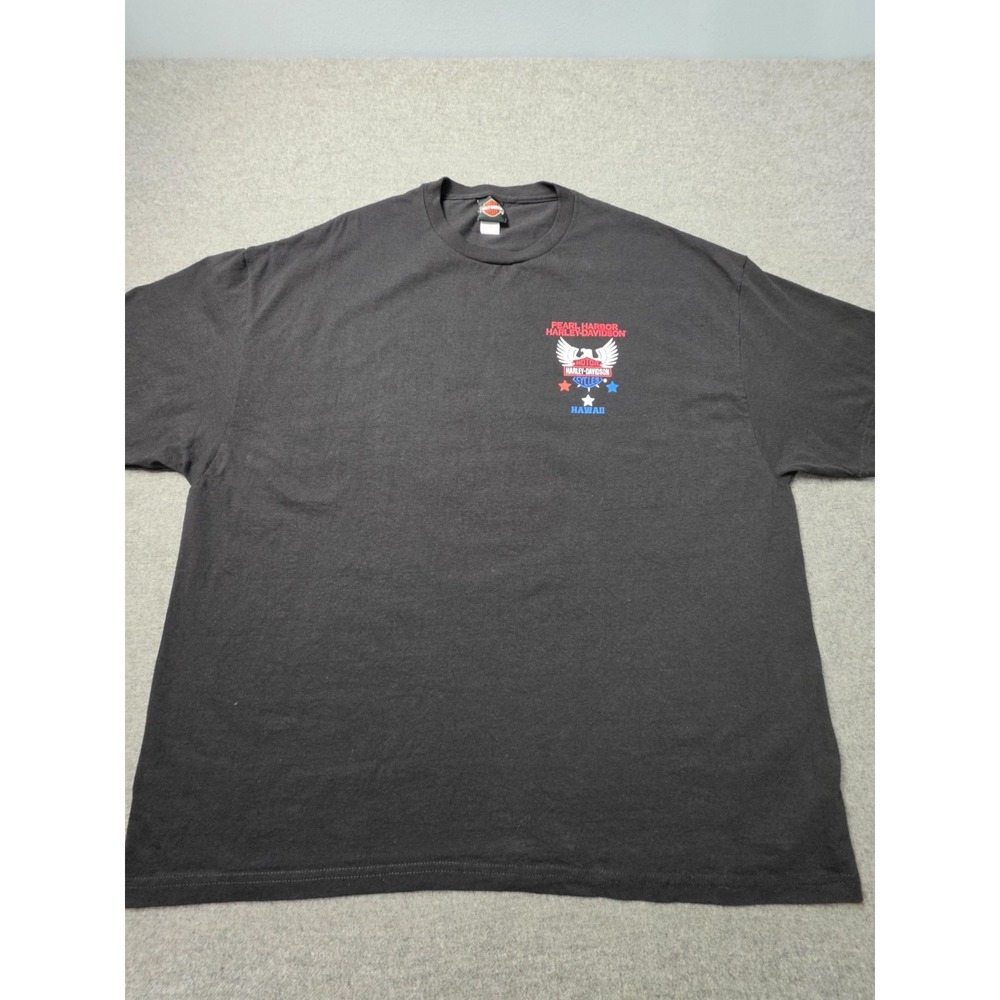 Harley Davidson Pearl Harbor Hawaii T Shirt Mens 3X Black USS Arizona Graphic